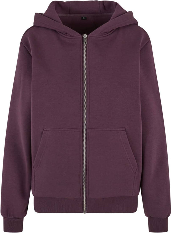 FLUFFY  ZIP HOODIE - Plum Purple - 4 JAHRESZEITEN