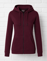 BIO COTTON ZIP HOODIE- Dark Cherry - VERDANT WINTER