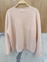 Rundhals-Cardigan aus Kaschmir- Rosé- DELIGHT SPRING