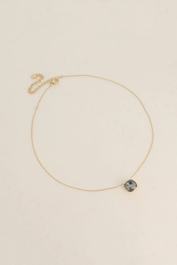 Halskette mit  Swarovski® Kristallen- Grau