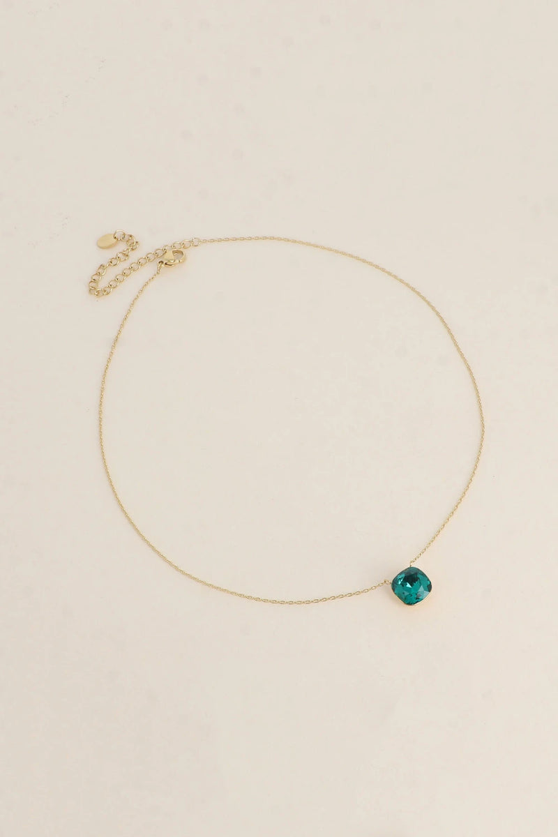 Halskette mit  Swarovski® Kristallen- Alpingrün