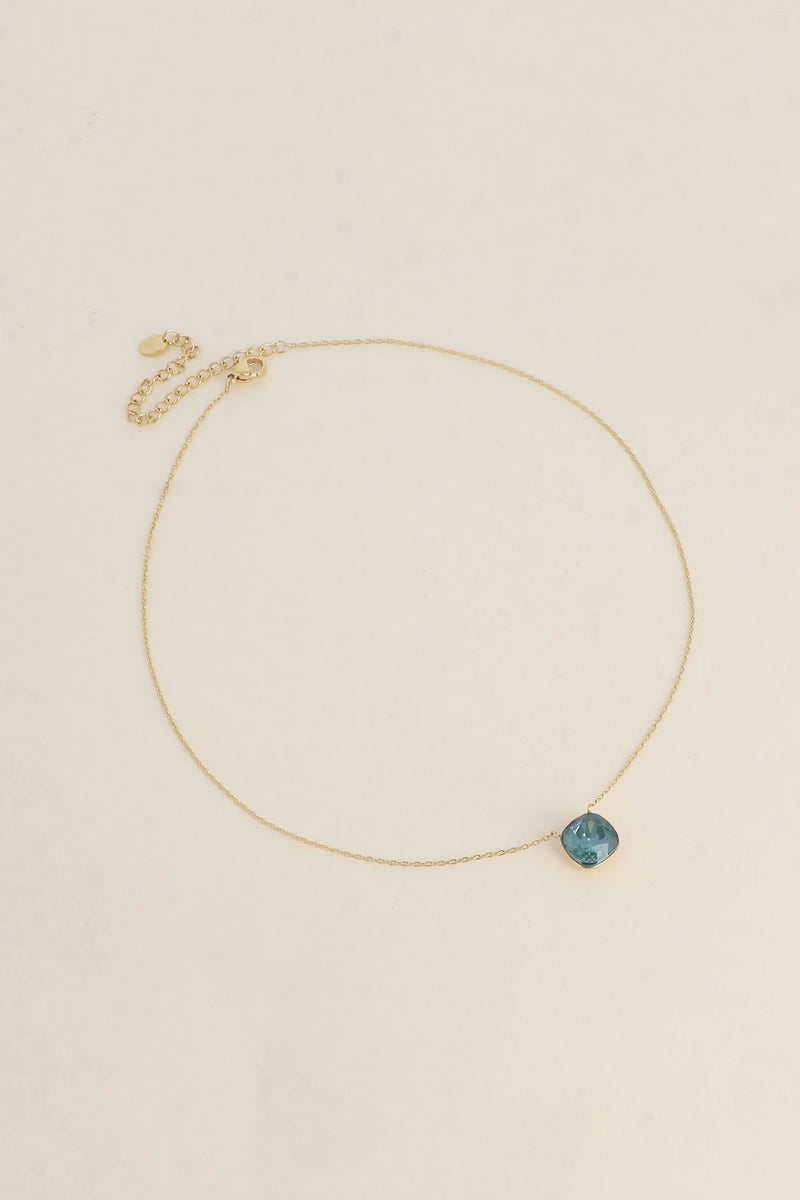 Halskette mit  Swarovski® Kristallen- Soft Türkis