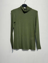 Leichtes Rollkragenoberteil aus Cashmere- Khaki