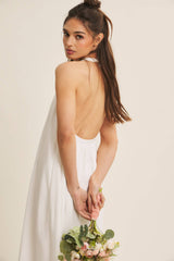Sanft fließendes Neckholder Kleid mit Biesen - VERSCHIEDENE FARBTYPEN