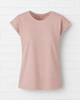 BIO COTTON T-SHIRT MIT GERADEM ÄRMEL UND AUFGEROLLTEM ÄRMELSAUM - GENTLE SPRING