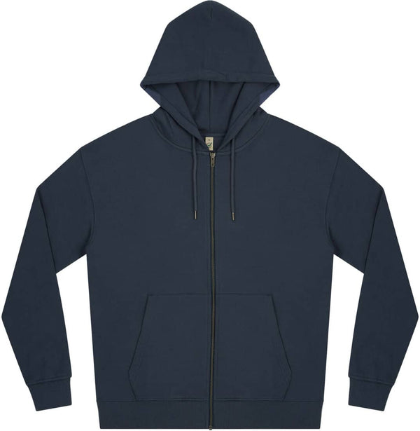 Earth Positive Zip-up Hoodie- Denim Blue- 4J