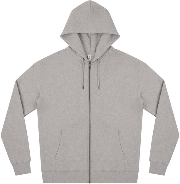 Earth Positive Zip-up Hoodie- Light Heather-DS