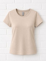 Bio-T-Shirt mit Rundhalsausschnitt- Light Sand - DELIGHT SPRING