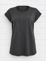 BIO COTTON T-SHIRT MIT GERADEM ÄRMEL UND AUFGEROLLTEM ÄRMELSAUM - TWILIGHT WINTER
