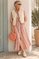 Leichtes Viskosekleid mit Bindegürtel- DELIGHT SPRING