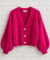 Nachhaltige Alpaka Strickjacke in BIO QUALITÄT - Hot Pink- MAJESTIC WINTER