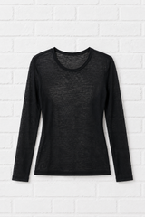 Langärmliges T-Shirt mit Rundhalsausschnitt aus Kaschmir- TWILIGHT WINTER