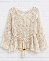 Boho Häkel-Oberteil mit Quanten-Bindegürtel- DELIGHT SPRING, GENTLE SPRING, 360°, VERDANT WINTER
