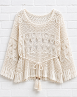 Boho Häkel-Oberteil mit Quanten-Bindegürtel- DELIGHT SPRING, GENTLE SPRING, 360°, VERDANT WINTER