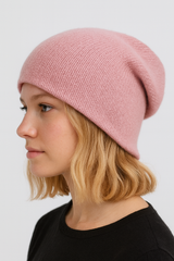EDLE KASCHMIR MÜTZE-SLOUCHY BEANIE-  DUNKLER FRÜHLING SOMMER
