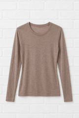 Langärmliges T-Shirt mit Rundhalsausschnitt aus Kaschmir- INDIAN SUMMER