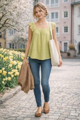 Blusentop mit Punktoptik + Flügelärmeln- GENTLE SPRING