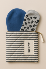 Gefütterte Leopardenmuster-Grau