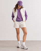 Leichtes Sweatshirt Bio- Qualität- PFLAUME MELIERT - 360°