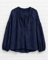 Strukturierte Bluse mit floralen Details – VERDANT WINTER