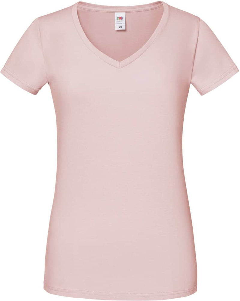 T-SHIRT mit V- Ausschnitt Iconic- Powder Rose