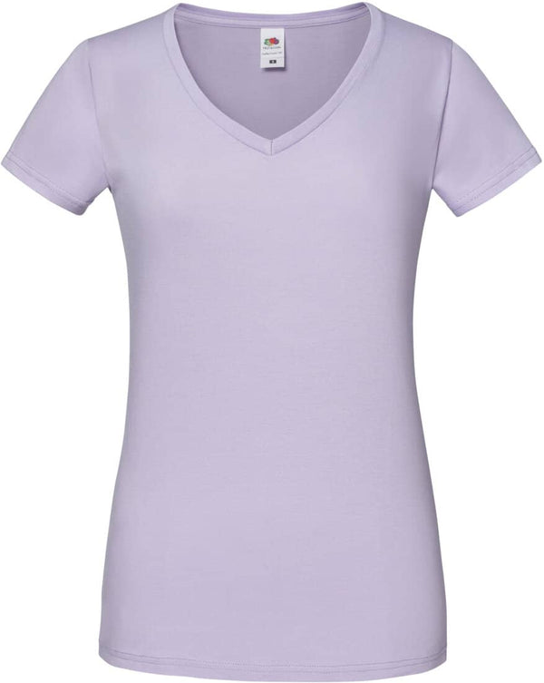 T-SHIRT mit V- Ausschnitt Iconic- Soft Lavender