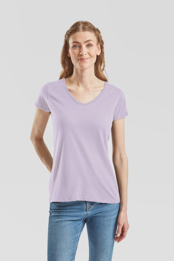 T-SHIRT mit V- Ausschnitt Iconic- Soft Lavender