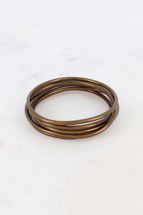 Buddhistischer Armreif Set Kastanie 5 Stück- HERBST WINTER