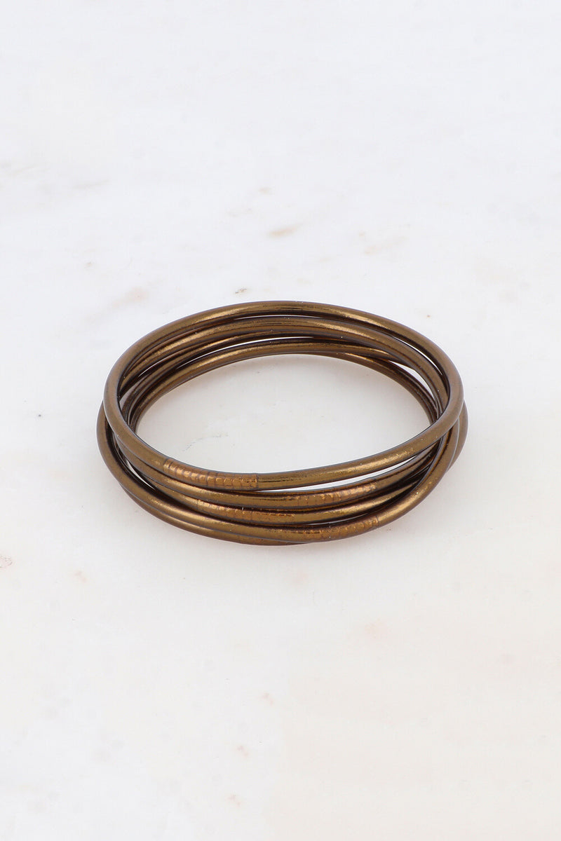 Buddhistischer Armreif Set Kastanie 5 Stück- HERBST WINTER