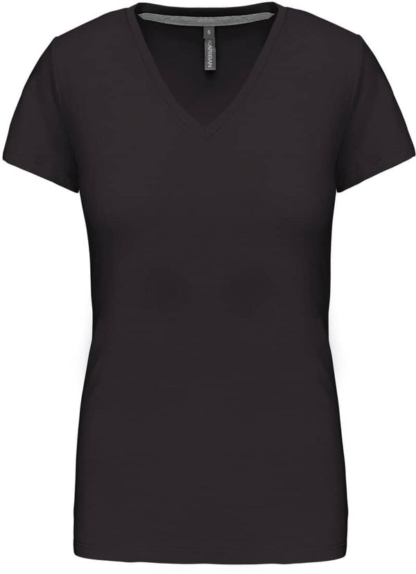 T-SHIRT mit V- Ausschnitt Kariban- Dark Grey