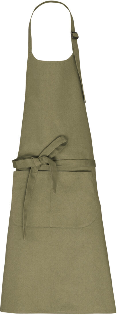 Schürze aus Bio- Baumwolle mit Taschen- Light Olive Green