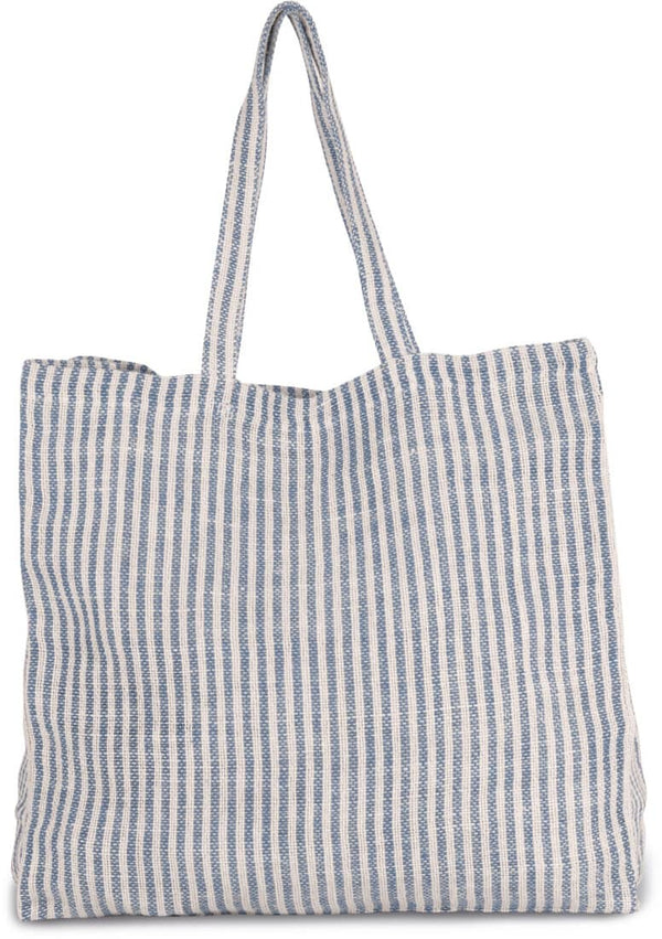 Gestreifte Shoppingtasche- Blau