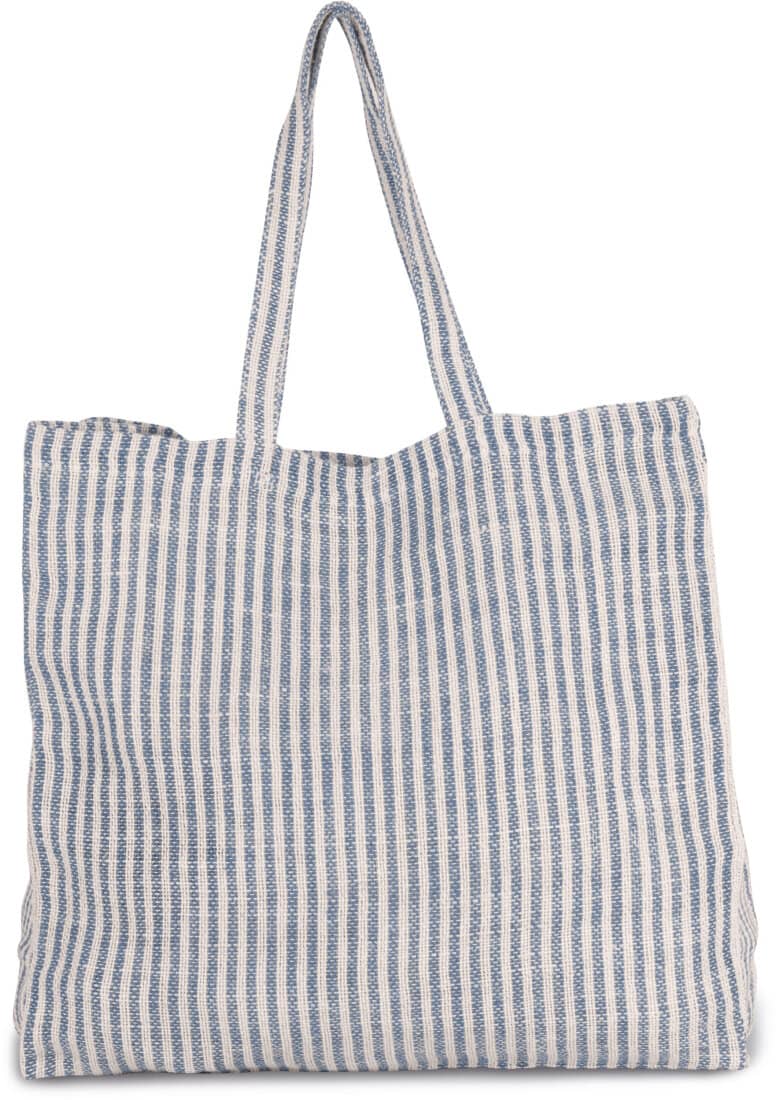 Gestreifte Shoppingtasche- Blau
