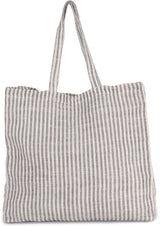 Gestreifte Shoppingtasche- Weiß/Grau- verschiedene Farbtypen