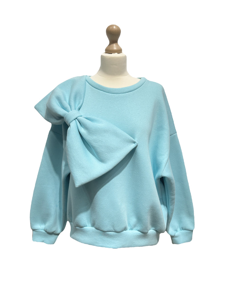 Statement -Sweatshirt Schleife- Aquablau