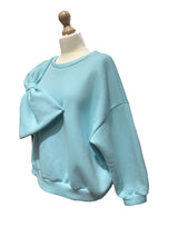 Statement -Sweatshirt Schleife- Aquablau