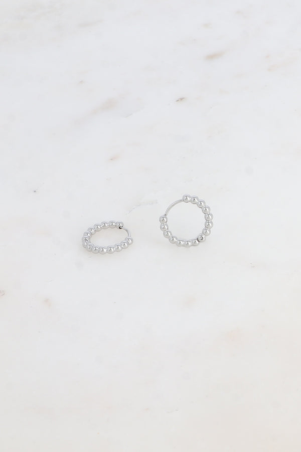 Mini Creole mit Kugeldetails- Silber