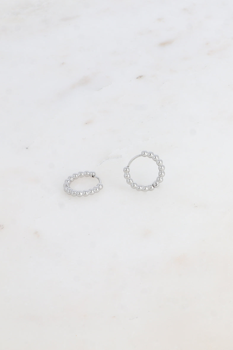 Mini Creole mit Kugeldetails- Silber