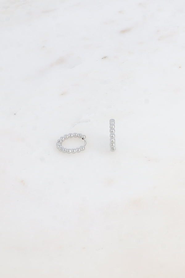Mini Creole mit Kugeldetails- Silber