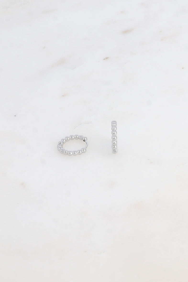 Mini Creole mit Kugeldetails- Silber