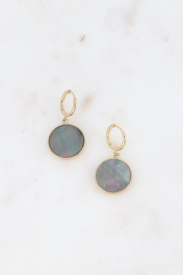 Creolen mit Naturstein-Anhänger- HERBST WINTER