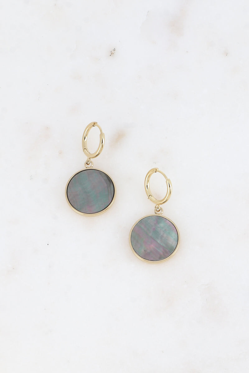 Creolen mit Naturstein-Anhänger- HERBST WINTER