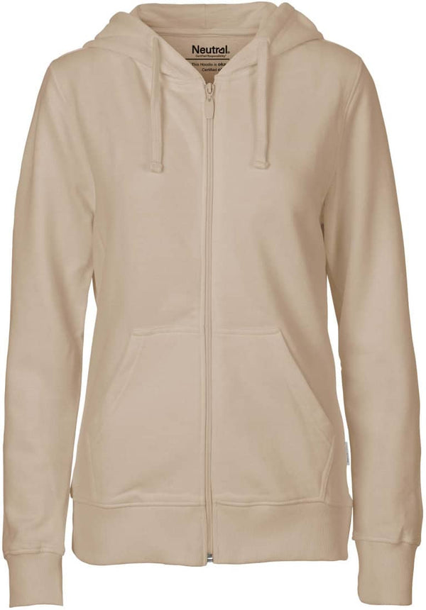 BIO COTTON ZIP HOODIE- Sand