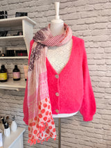 Nachhaltige Alpaka Strickjacke in BIO QUALITÄT - Pink