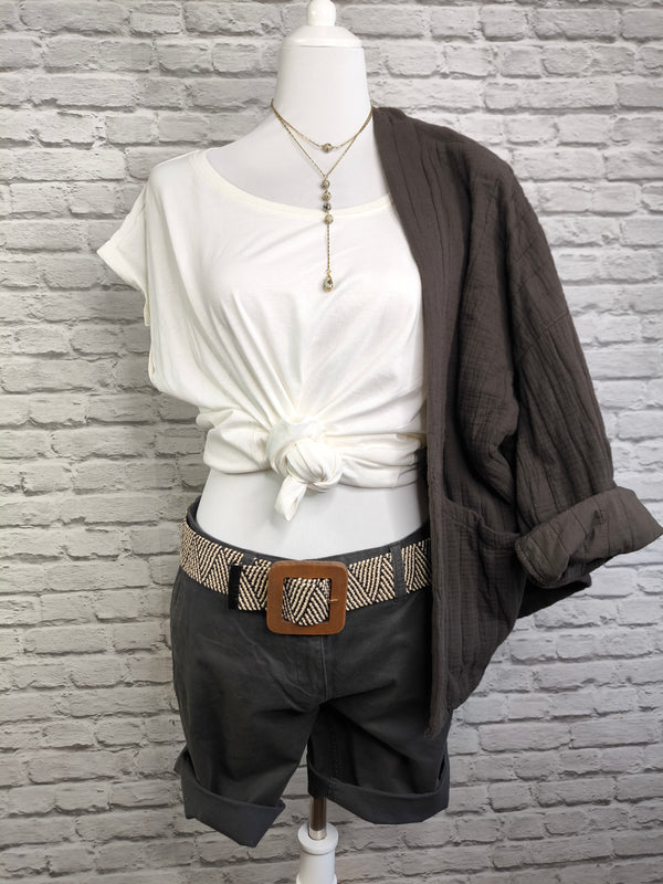 Mehrreihige Boho Kette mit Dalamtinerstein