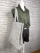 Gestreifte Shoppingtasche- Blau