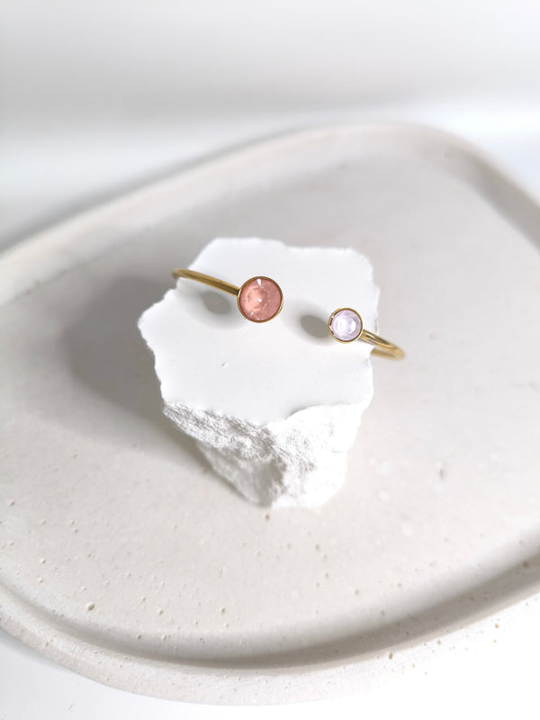 Feiner Armreif mit runden Steinen- Rosé- HELLER FRÜHLING SOMMER
