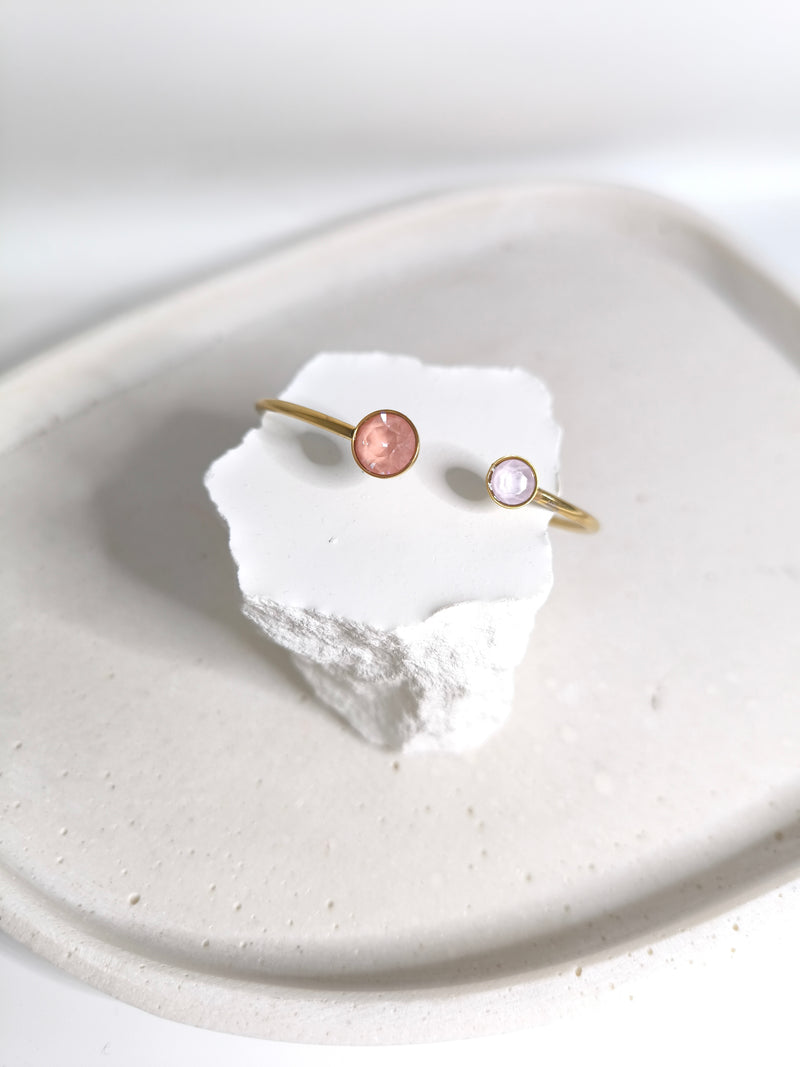 Feiner Armreif mit runden Steinen- Rosé- HELLER FRÜHLING SOMMER