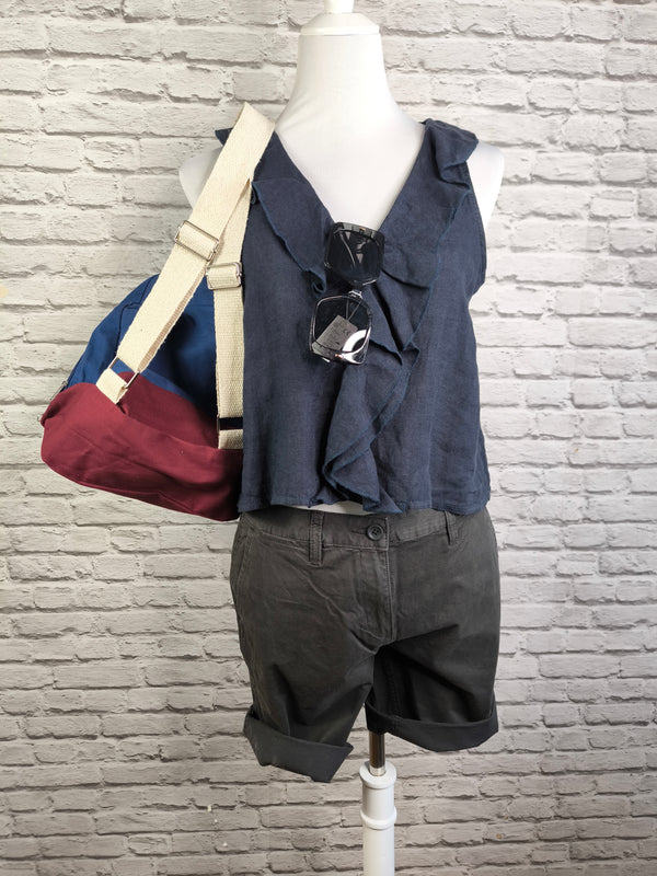 Recycelter Baumwollrucksack- IndigoWine
