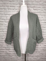 Kimonojacke aus Musselin- Khaki